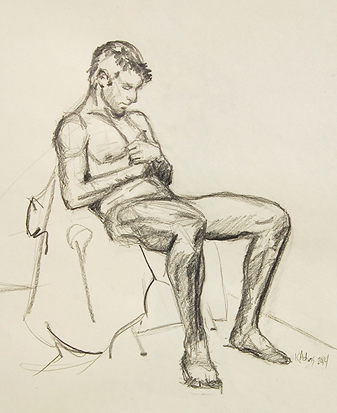 Karen's 'Seated Male Nude in Repose' on display at the Chastain Arts Center Spring Show 2014